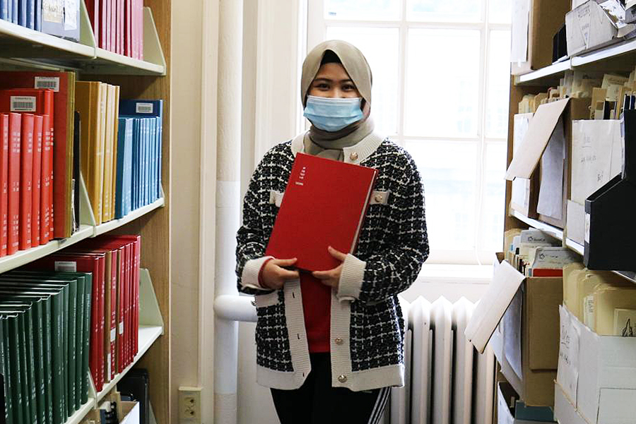Woman in Library
