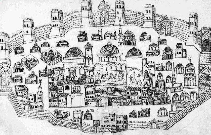 Art showing medieval Jerusalem