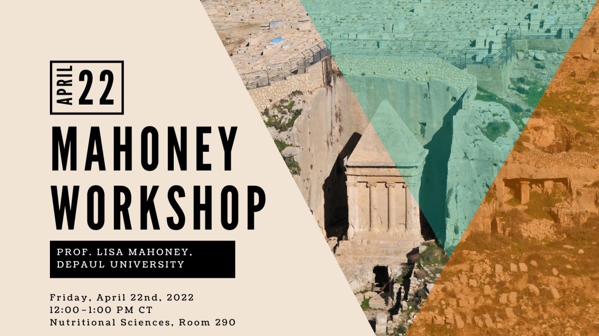 Event Poster: Mahoney Workshop with Prof. Lisa Mahoney, April 22, 2022