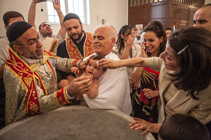 People gathered at religious ceremony