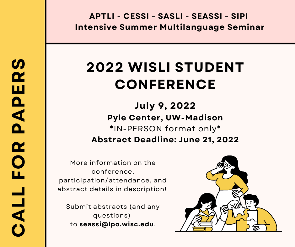 2022 WISLI student conference Banner: Call for Papers, Deadline 21 June 2022