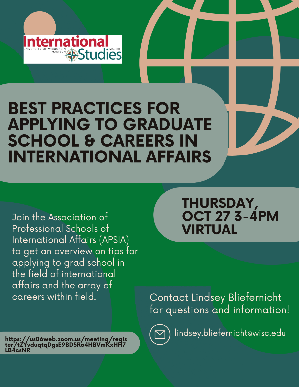 Online Workshop: Best Practices for Applying to Graduate School & Careers in International Affairs, Thursday October 27