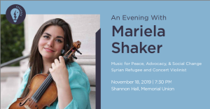 An Evening With Mariela Shaker: Music for Peace, Advocacy, & Social Change, November 18, 2019