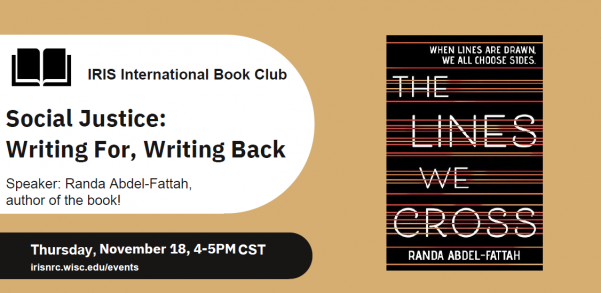 IRIS International Book Club: Social Justice: Writing For, Writing Back with Randa Abdel-Fattah, Thursday, November 18