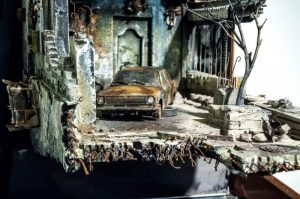 artist Mohamad Hafez’s miniaturized recreations of a moment in time