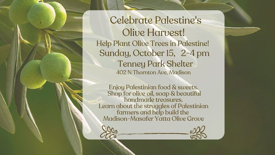 Celebrate Palestine's Olive Harvest, Sunday, October 15