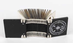 An artist book, part of the UW library's collection of artist books from Middle Eastern artists
