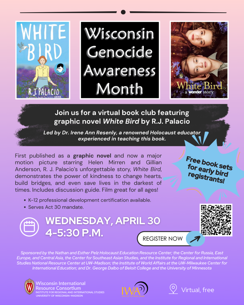 Teaching About the Holocaust Through “White Bird” on Wednesday, April 30, Online