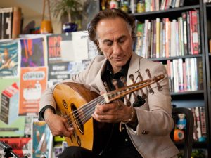 Musician Rahim Alhaj playing the oud