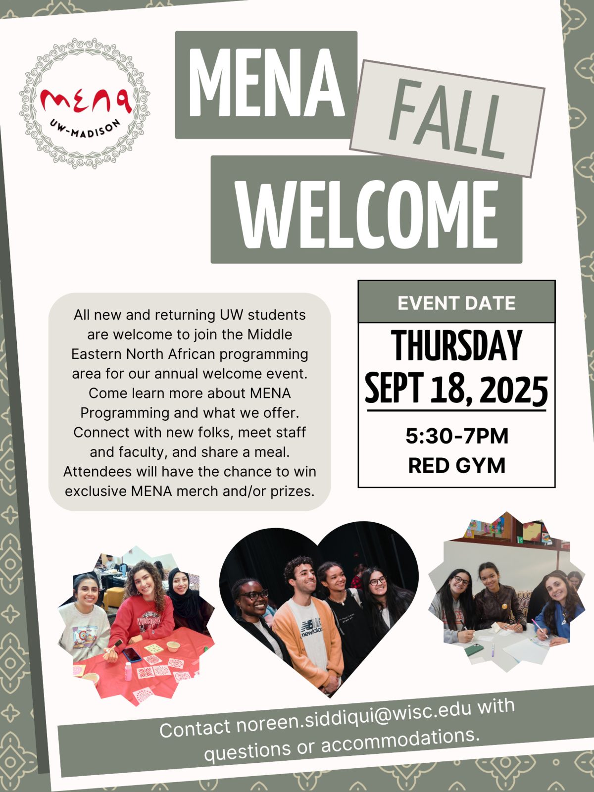 Banner: Mena Fall Welcome Event on Thursday, September 18, 2025