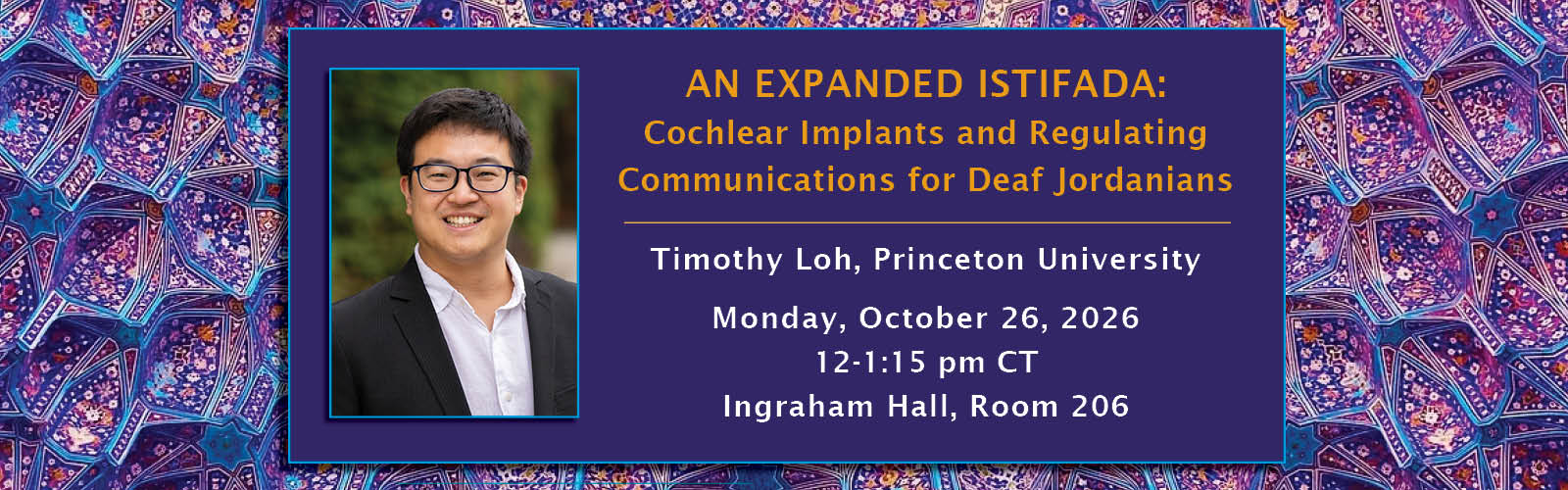 Timothy Loh's lecture poster